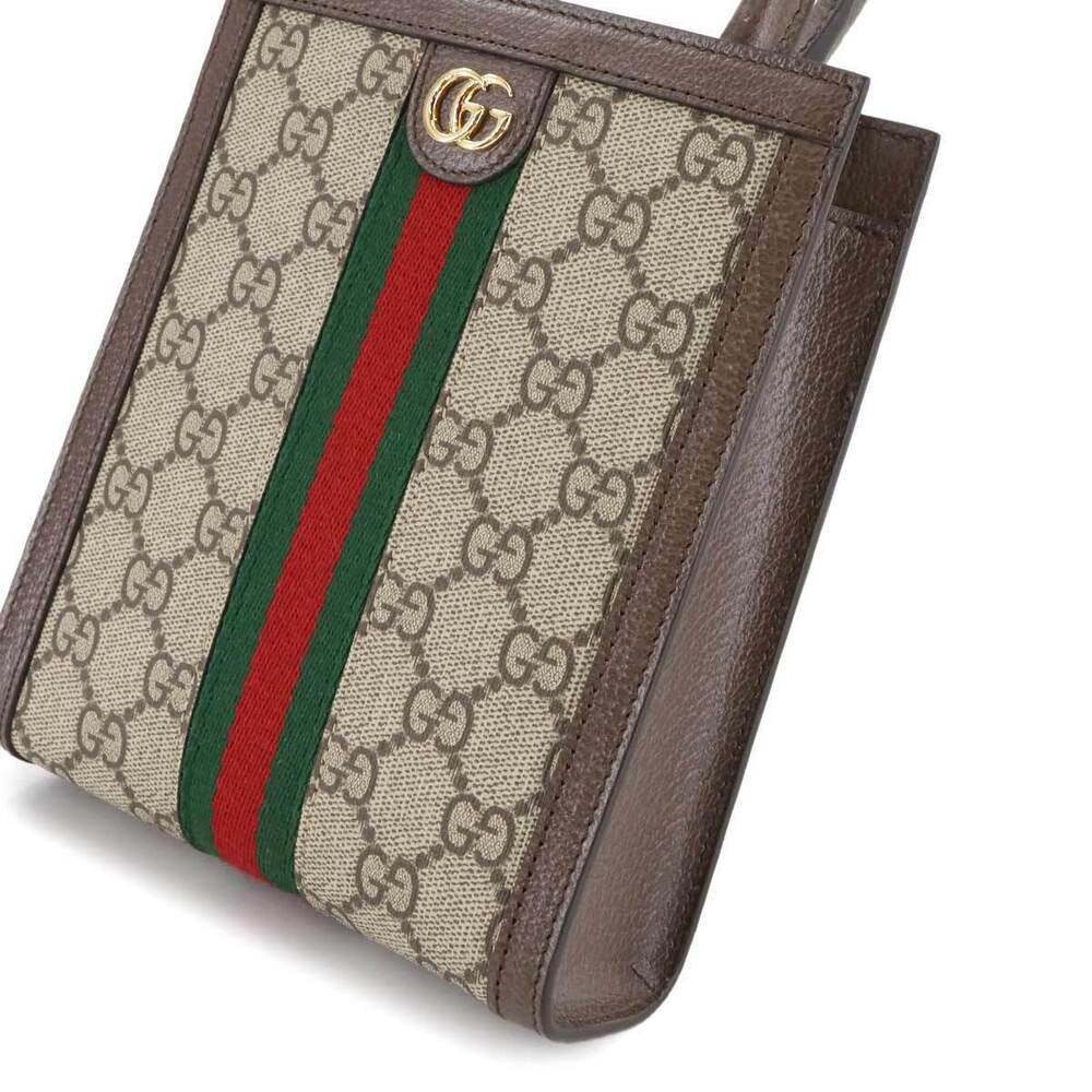 Gucci Ophidia Shoulder Bag GG Supreme Canvas Leather Beige Brown - Picture 9 of 9